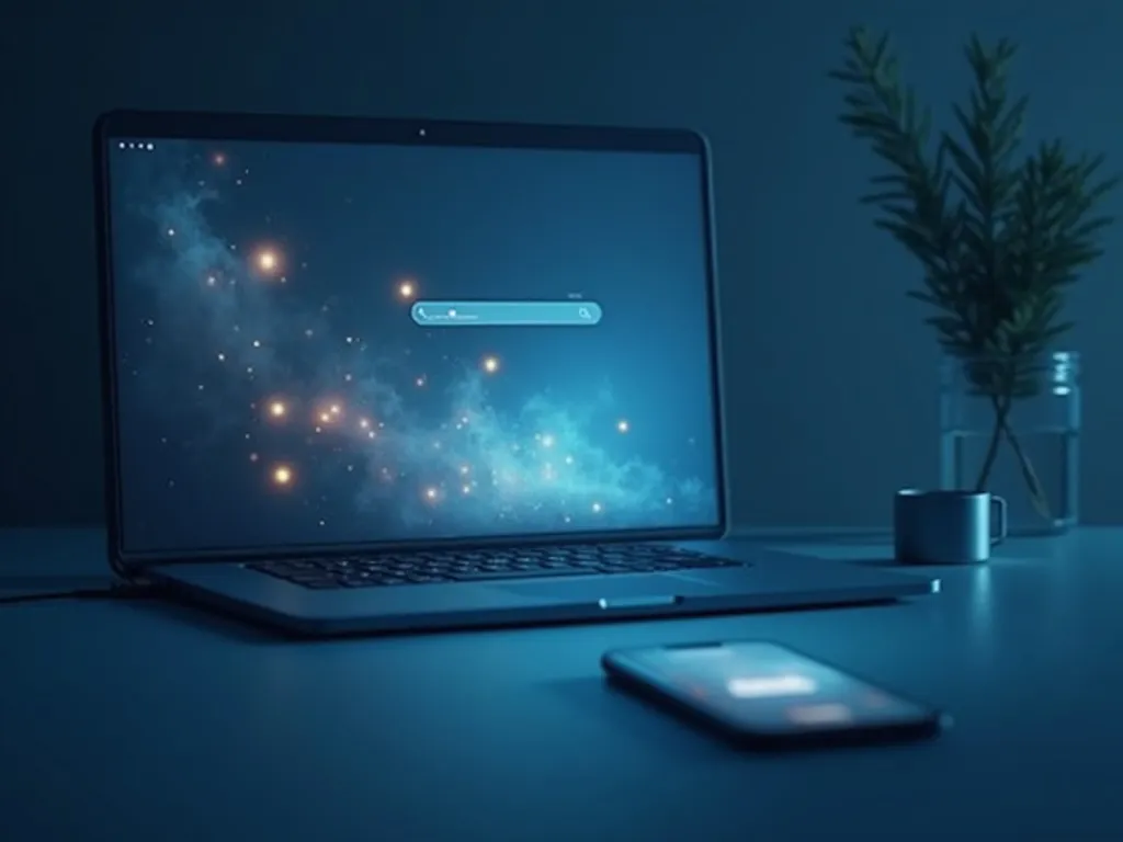 AI search optimisation in Ireland: a laptop showing an AI-powered search interface