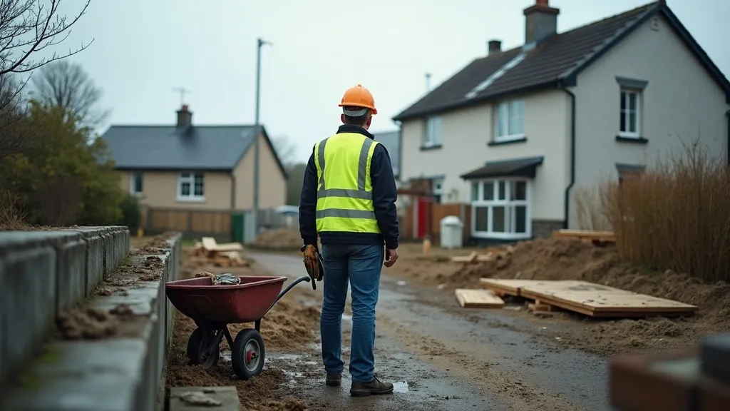 An Irish builder on a residential building site, illustrating what the best website for builders in Ireland needs